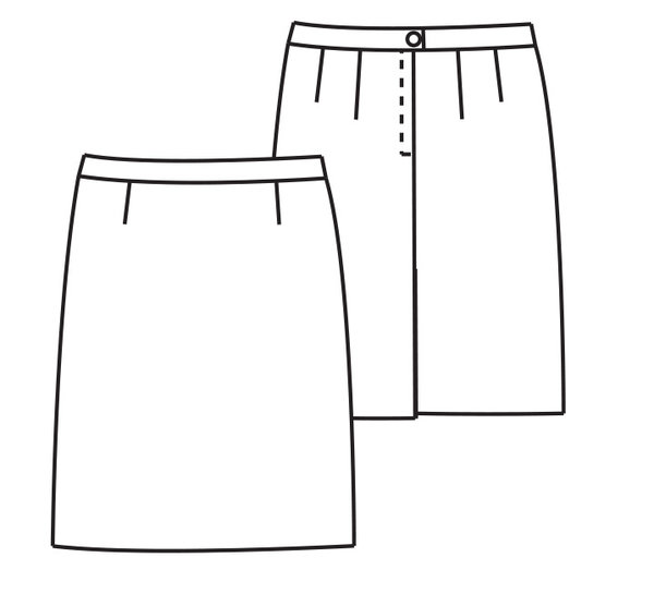 Patroon rechte rok in twee lengtes