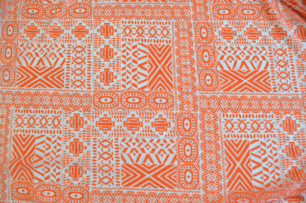 Stof half transparante tricot oranje